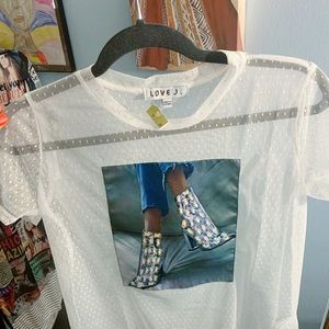 Love J large Mesh Top